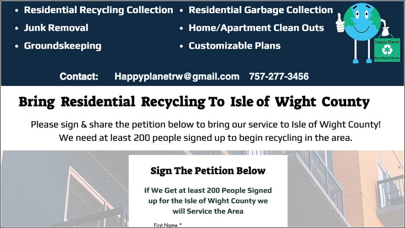 happy planet recycling petition